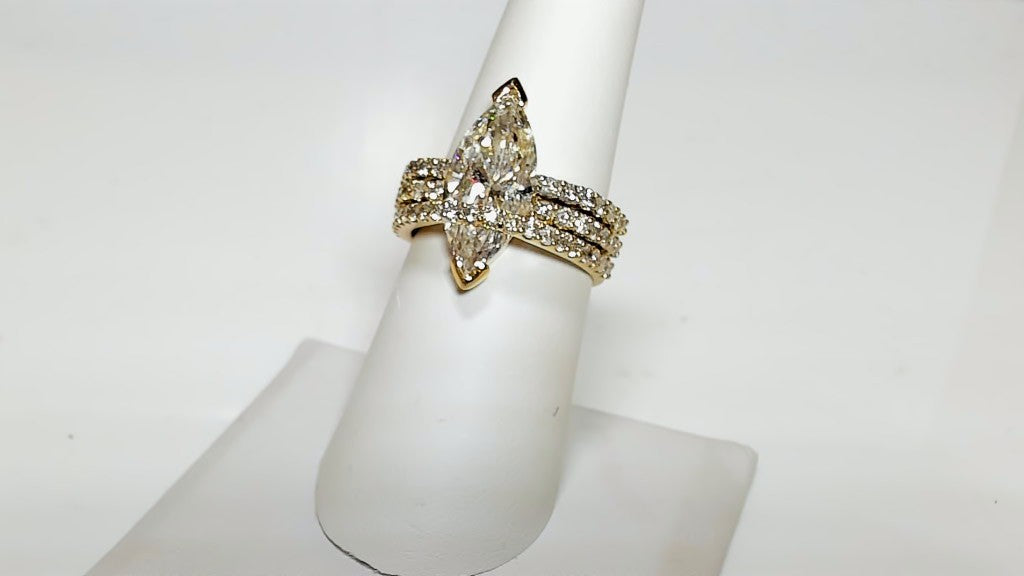 4.03ct Marquise Lab-Grown Diamond Engagement Ring in 14K White Gold