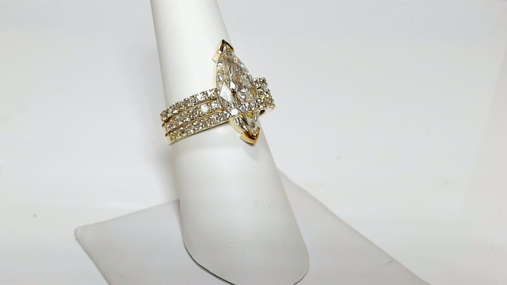 4.03ct Marquise Lab-Grown Diamond Engagement Ring in 14K White Gold