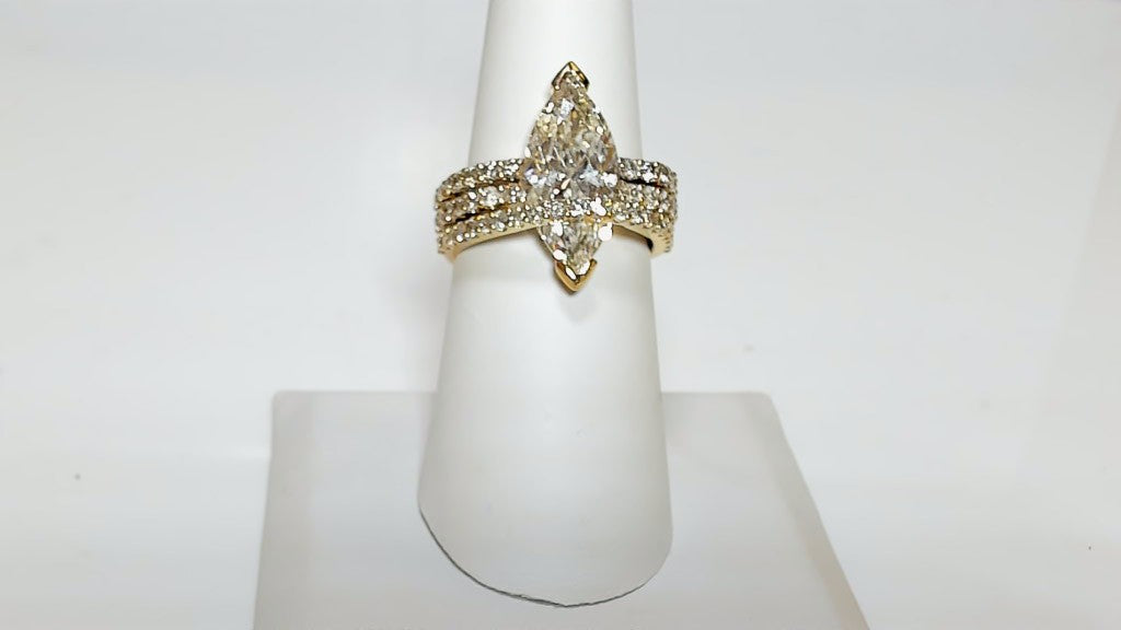 4.03ct Marquise Lab-Grown Diamond Engagement Ring in 14K White Gold