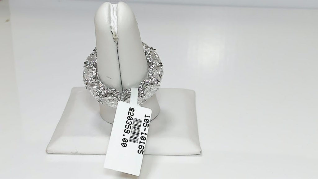5.05ct Pear Lab-Grown Diamond Engagement Ring, 10.59ctw 18K White Gold