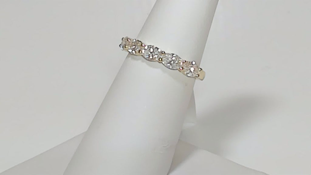 **1.57ct Marquise Lab Diamond Wedding Band in 14K Yellow Gold**