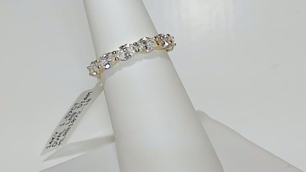 **1.57ct Marquise Lab Diamond Wedding Band in 14K Yellow Gold**