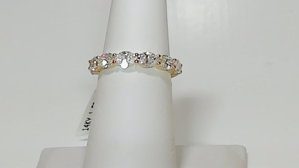 **1.57ct Marquise Lab Diamond Wedding Band in 14K Yellow Gold**