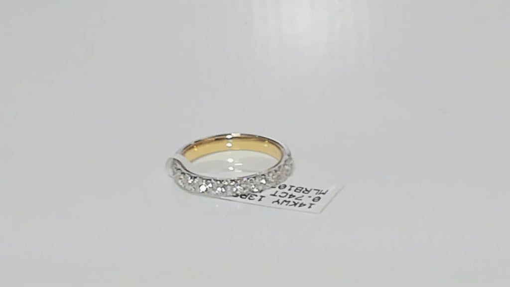 **M S Gems 0.74ctw Lab Diamond 14K Gold Engagement Band**