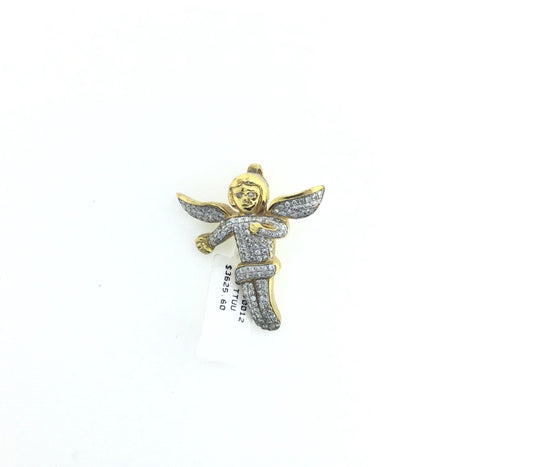 10K Yellow Gold 1.15 CTW Angel Charm