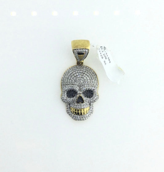 10K Yellow Gold 1.50CT Skull Charm