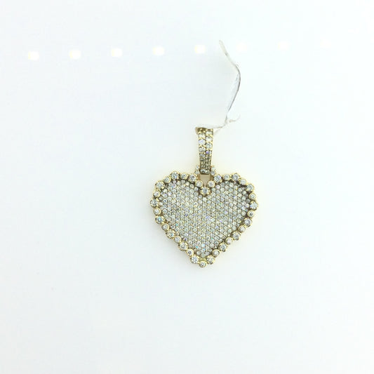 14K Yellow Gold 2.32CT Heart Charm