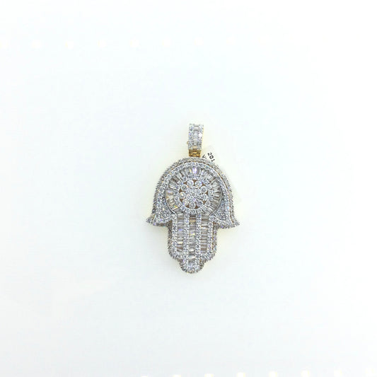 14K Yellow Gold 6.5CT Hamsa Diamond Charm