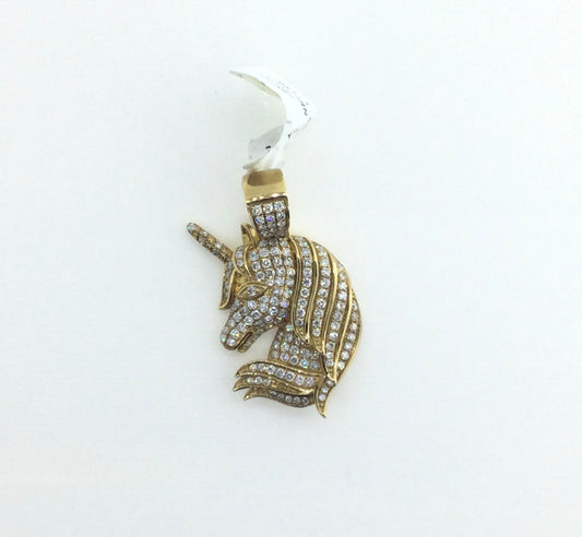 10K Yellow Gold 1.40CT Unicorn Charm