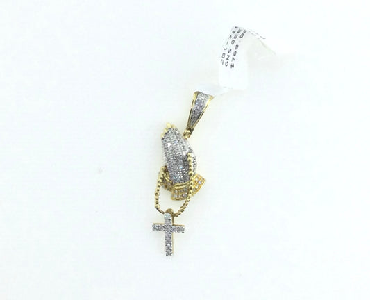 10K Yellow Gold 0.25CT Praying Hand Charm