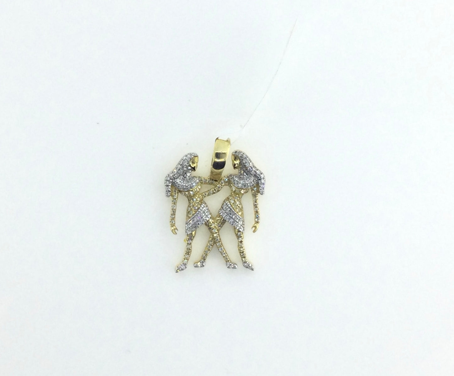 10K Yellow Gold 0.35CT Twin Girl Charm