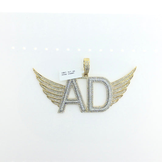 10K Yellow Gold 7CT AD Wing Charm