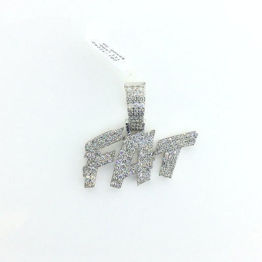 10K White Gold 2.5CTW Custom FAT Diamond Charm