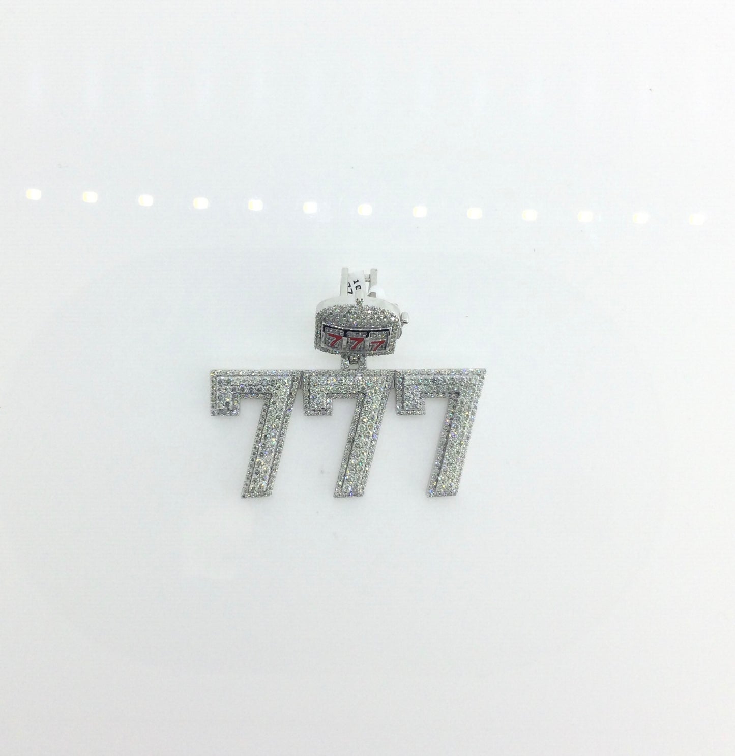 10K White Gold 5CTW '777' Custom Diamond Charm