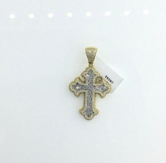 14K Yellow Gold 2.15CT Cross Charm