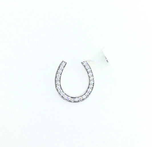 14K White Gold 1CTW Horse Shoe Charm