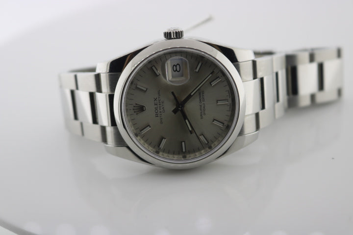 **Rolex 41mm Stainless Steel Grey Dial Oyster Bracelet Watch**