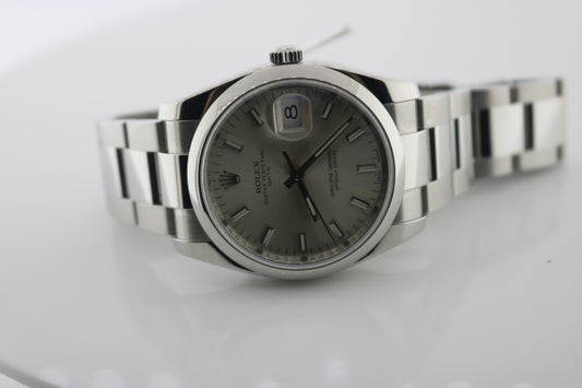 **Rolex 41mm Stainless Steel Grey Dial Oyster Bracelet Watch**