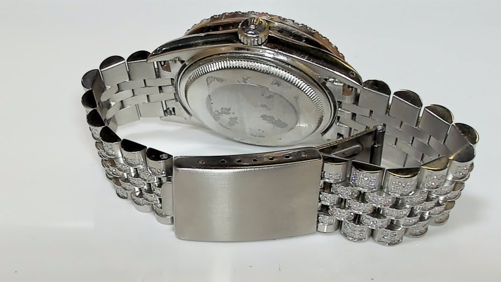 **Rolex Datejust 36mm Iced Out Diamond Stainless Steel Jubilee Watch**