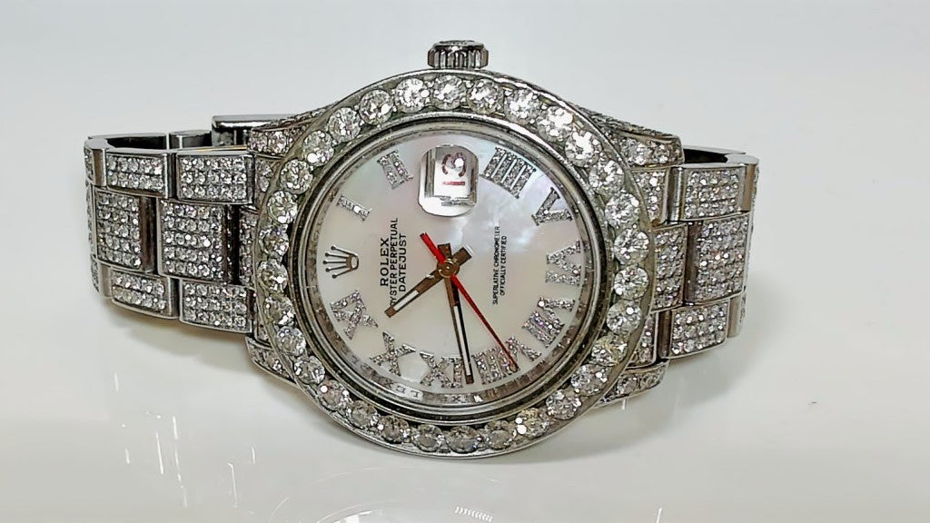 **Rolex Datejust 36mm 20ctw Diamonds Mother of Pearl 5ct Bezel**