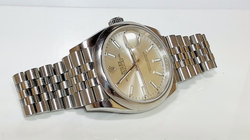 **Men's Rolex Datejust 36mm Steel Jubilee Grey Stick Dial 126200**