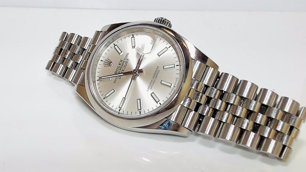 **Men's Rolex Datejust 36mm Steel Jubilee Grey Stick Dial 126200**
