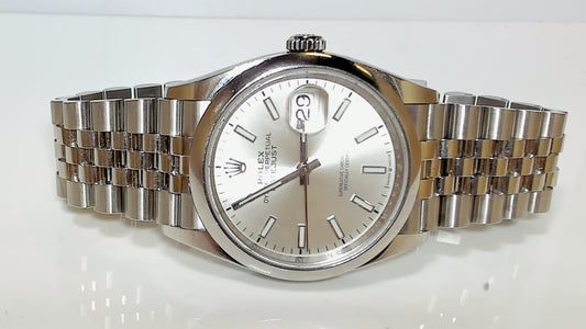 **Men's Rolex Datejust 36mm Steel Jubilee Grey Stick Dial 126200**