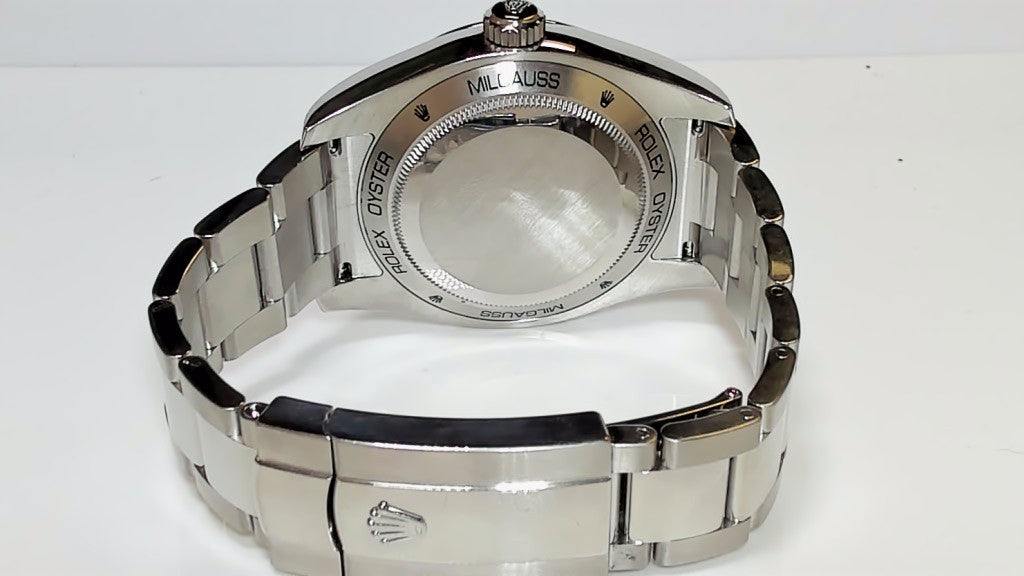 Rolex Milgauss Stainless Steel Men's Watch Black Dial Green Sapphire