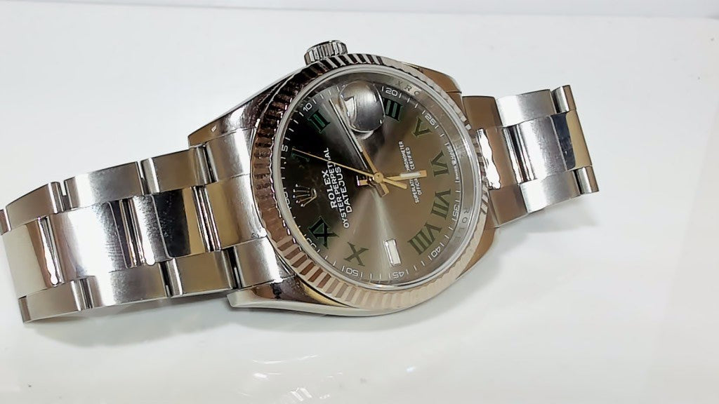 **Rolex Datejust 36 Wimbledon Dial 126234 Steel Oyster Fluted Bezel**
