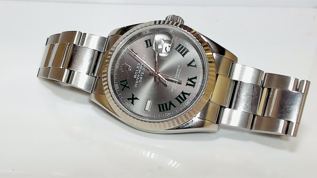 **Rolex Datejust 36 Wimbledon Dial 126234 Steel Oyster Fluted Bezel**
