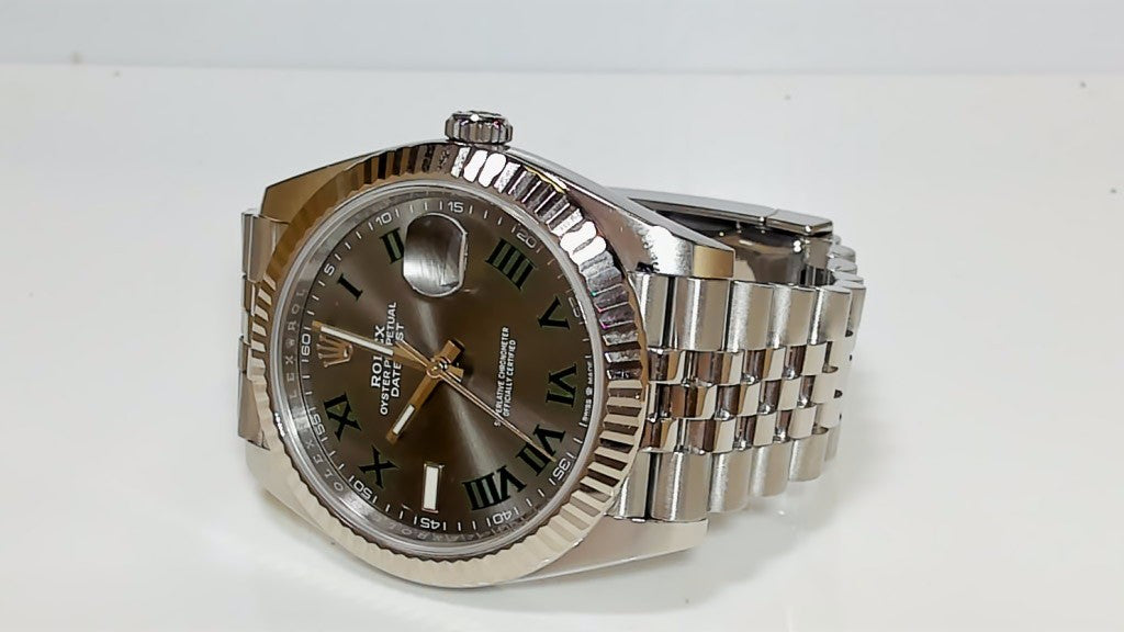 **Rolex Datejust 41 Wimbledon Dial 126334 Fluted Jubilee Box Papers**