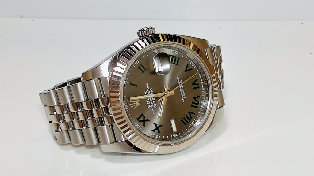 **Rolex Datejust 41 Wimbledon Dial 126334 Fluted Jubilee Box Papers**