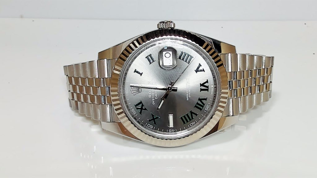 **Rolex Datejust 41 Wimbledon Dial 126334 Fluted Jubilee Box Papers**