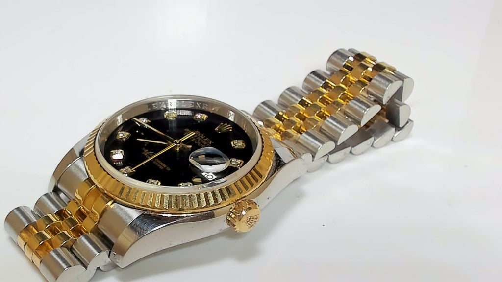 Rolex Datejust 36mm Two-Tone 116233 Black Diamond Dial Watch
