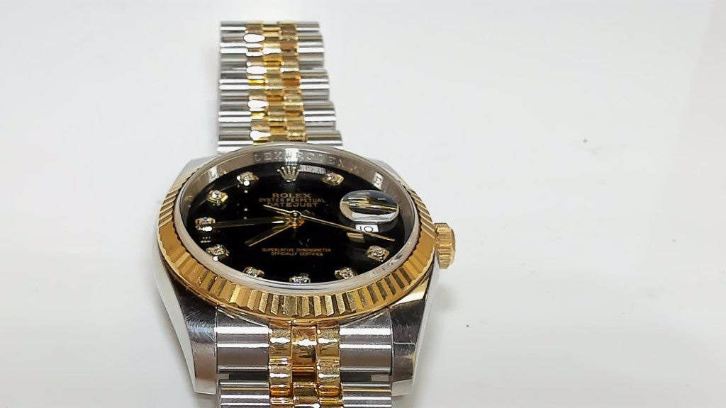 Rolex Datejust 36mm Two-Tone 116233 Black Diamond Dial Watch