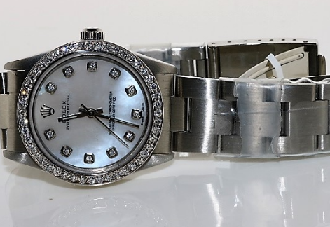 **Rolex Datejust 31mm SS Mother of Pearl Diamond Dial Bezel**