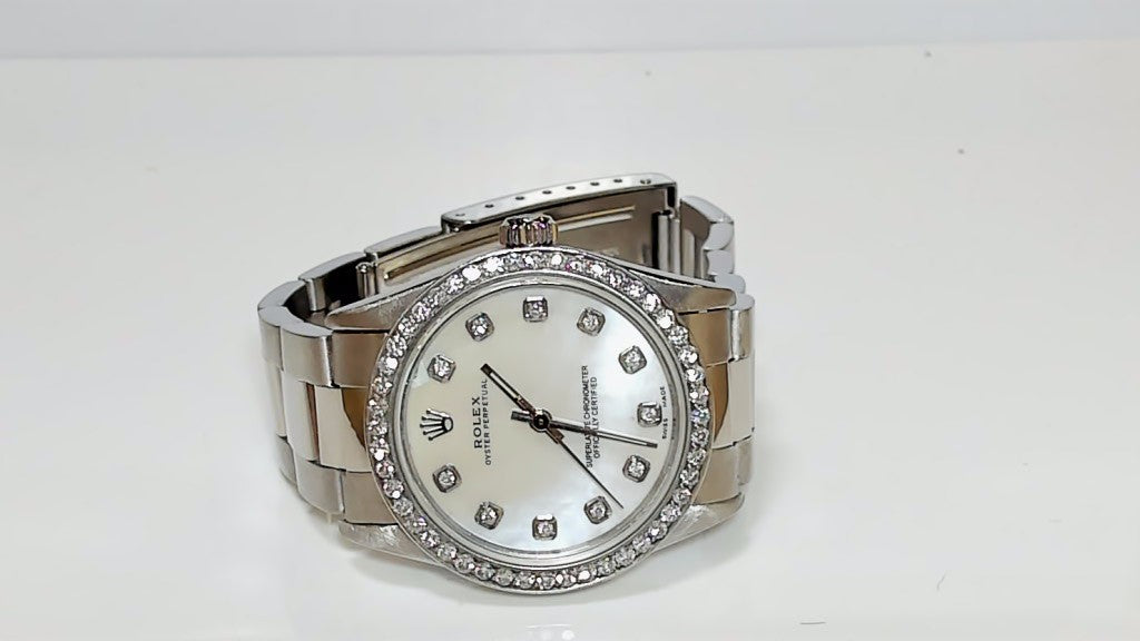 **Rolex Datejust 31mm SS Mother of Pearl Diamond Dial Bezel**