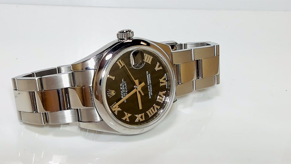 **Rolex Datejust 31mm Stainless Steel Black Roman Dial Oyster Bracelet**