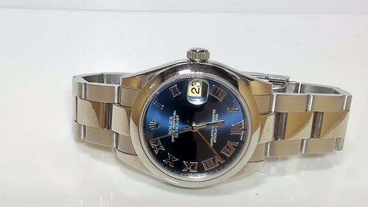 Rolex Datejust 31mm Blue Roman Dial Stainless Steel Oyster Watch