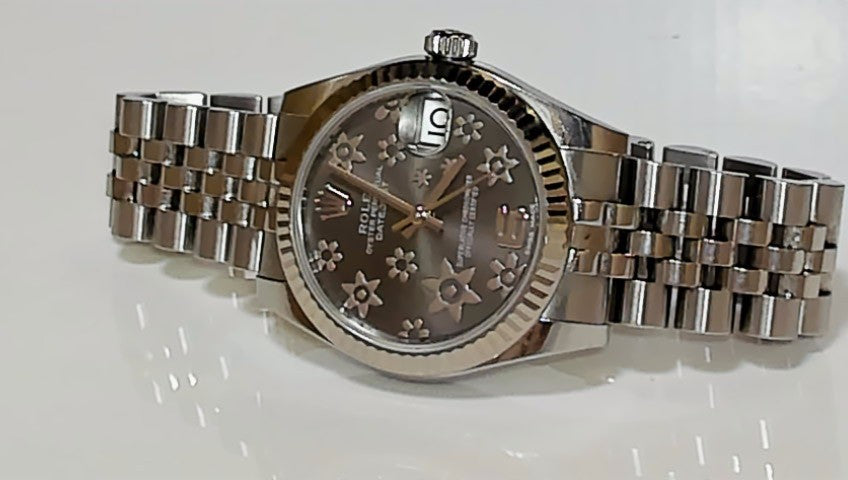 **Rolex Datejust 28mm 178274 Stainless Steel Floral Dial Jubilee Bracelet**