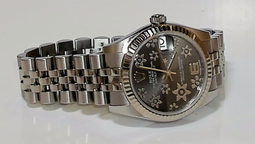 **Rolex Datejust 28mm 178274 Stainless Steel Floral Dial Jubilee Bracelet**