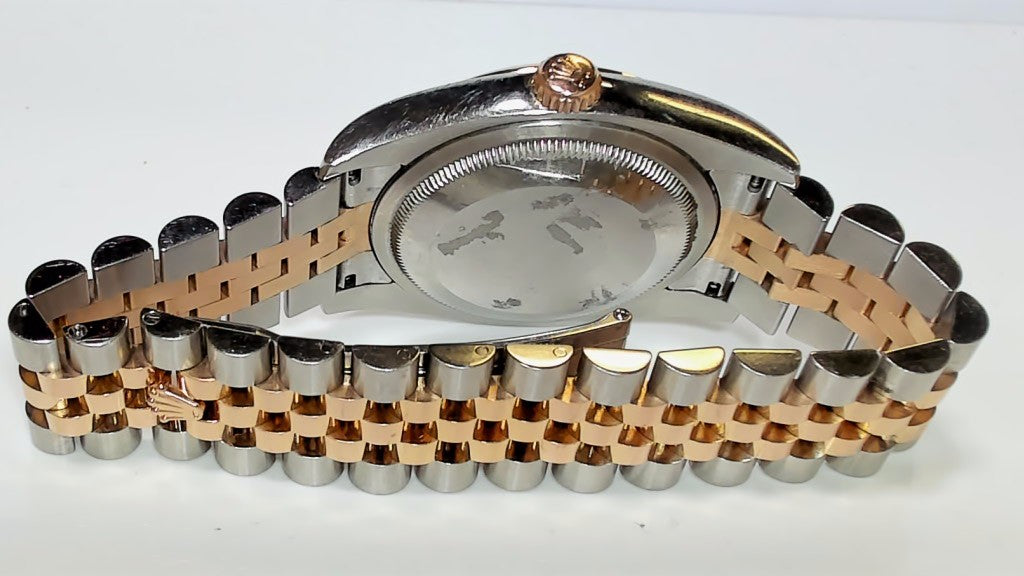 **Rolex Datejust 36 Everose Gold Steel Pink Roman Dial 116201**
