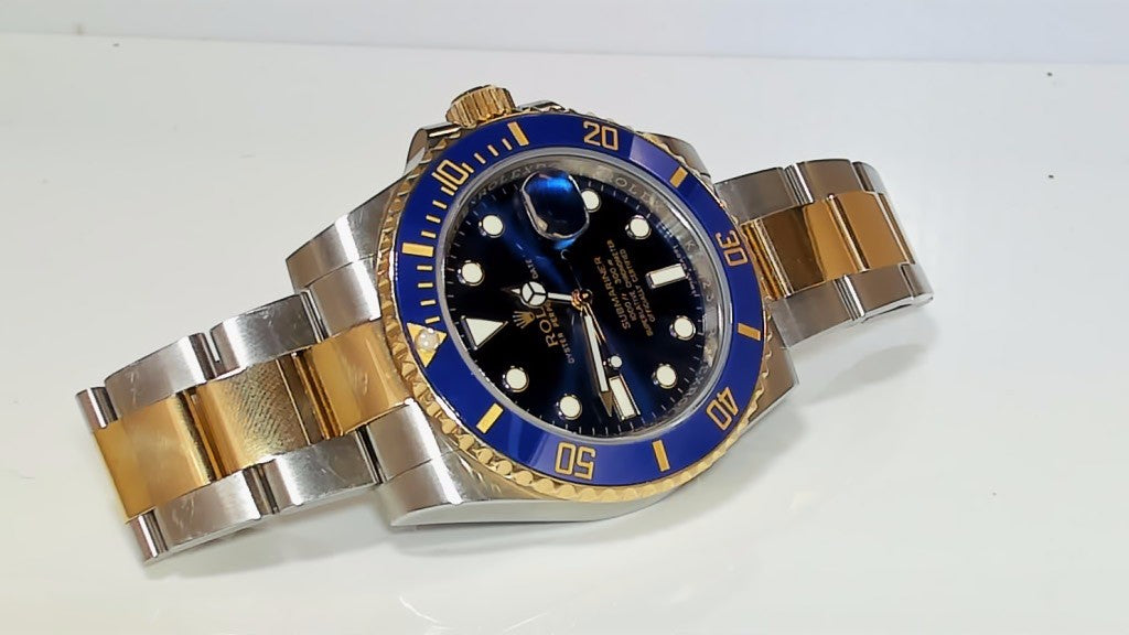 **Rolex Submariner Date 116613 "Bluesy" Two-Tone Blue Ceramic Watch**
