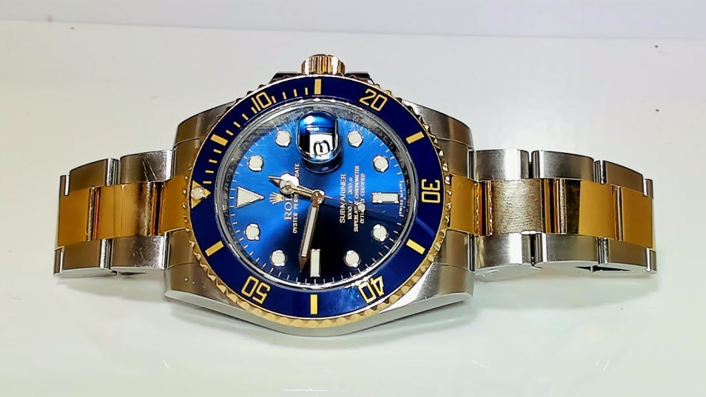 **Rolex Submariner Date 116613 "Bluesy" Two-Tone Blue Ceramic Watch**