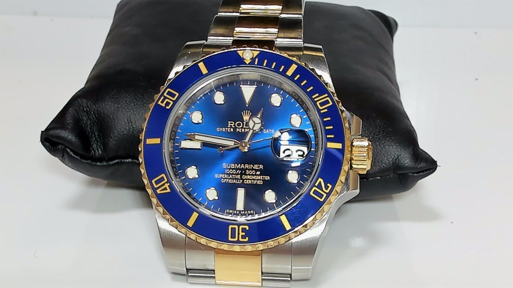 **Rolex Submariner Date 116613 "Bluesy" Two-Tone Blue Ceramic Watch**
