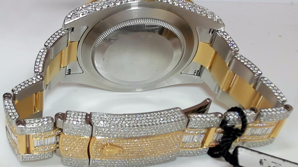 **Rolex Datejust 41mm 19.5ct Iced Out Two-Tone Diamond Watch**