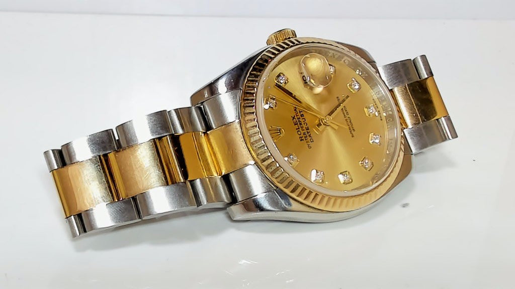 **Rolex Datejust 36mm Two-Tone Champagne Diamond Dial 116233**