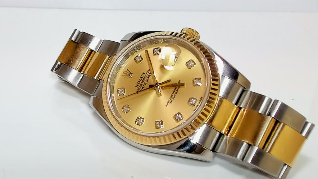 **Rolex Datejust 36mm Two-Tone Champagne Diamond Dial 116233**