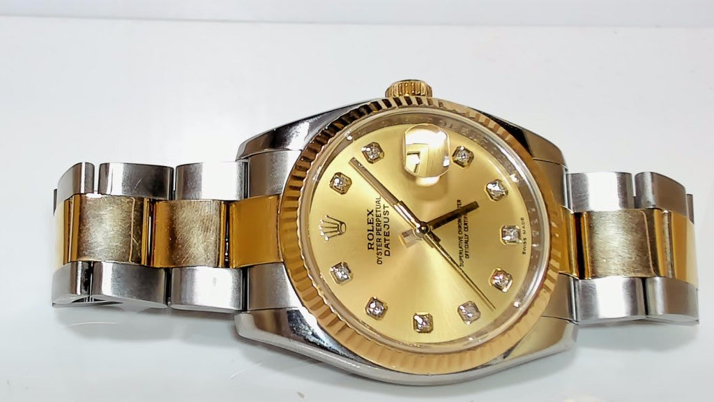 **Rolex Datejust 36mm Two-Tone Champagne Diamond Dial 116233**