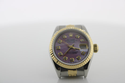 **Rolex Datejust 31mm Two-Tone Pink Mother of Pearl Diamond Dial**